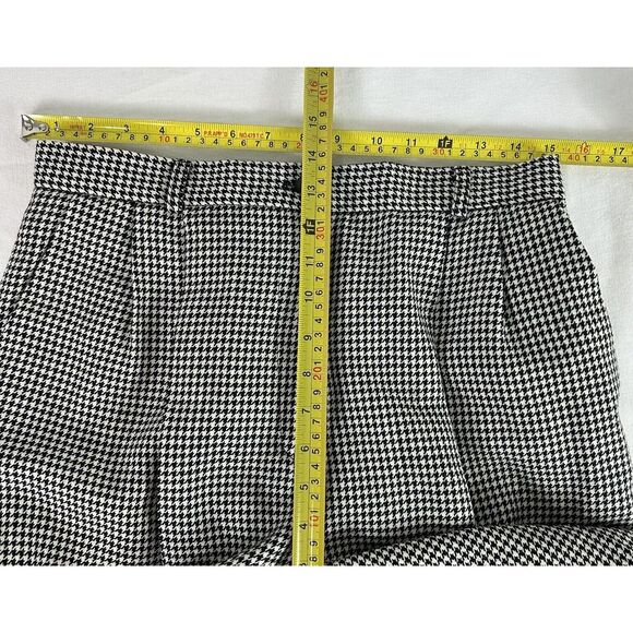 Womens Talbots Vintage Wool Black/White Houndstooth Lined Pants Cuffed Size 12 - Picture 6 of 13
